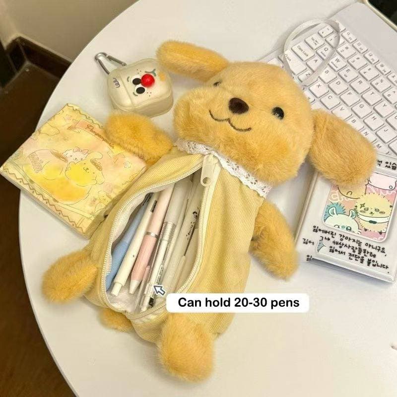 Caneta De Pelúcia Fofa Bolsa Desenho Animado Boneca Lápis Caso Organizador De Papelaria De Grande Capacidade Para Estuda