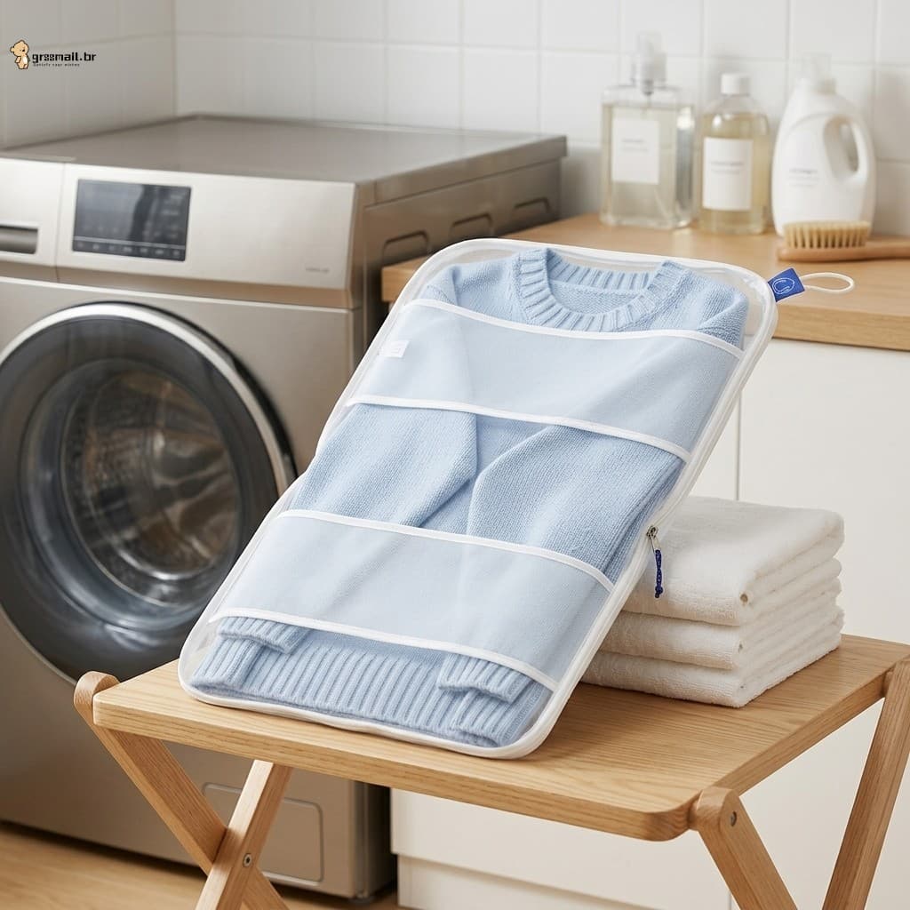 Saco De Roupa Suja De Malha Fina Para Suéteres De Lã , Proteção De Lavagem De Roupas Delicadas De Seda