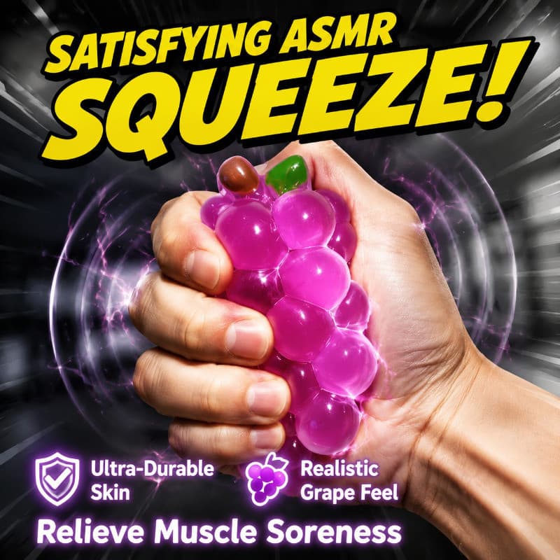 [Descompressão Divertida] Brinquedo Anti-Stress Bola de Cristal de Uva/Joguete de Alívio/Relaxamento para Todos