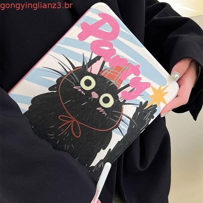 Adequado para ipad capa protetora gato preto rotativo bonito feminino pro magnético 2021 com Slot para caneta airmini6