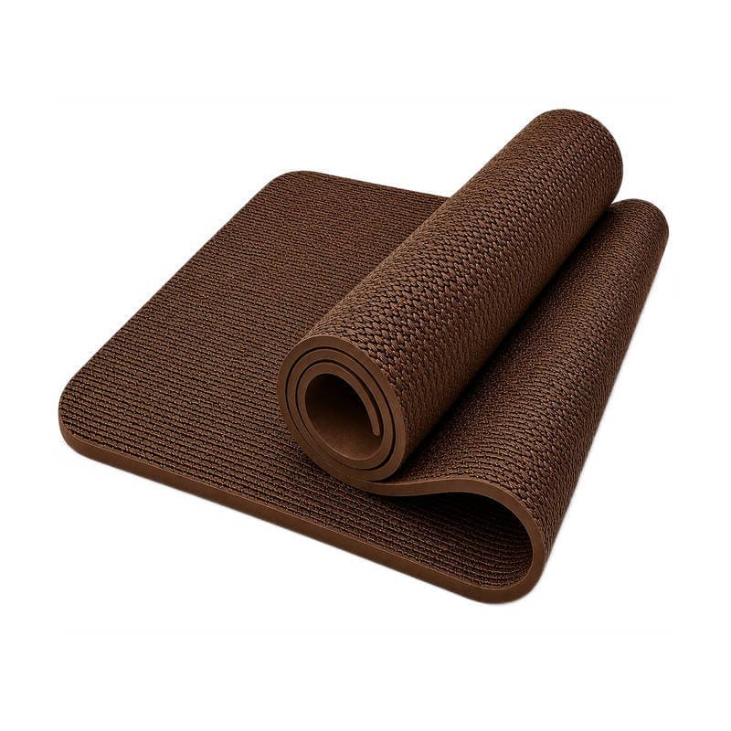 Tapete Marrom de Yoga Alongamentos Pilates Antiderrapante
