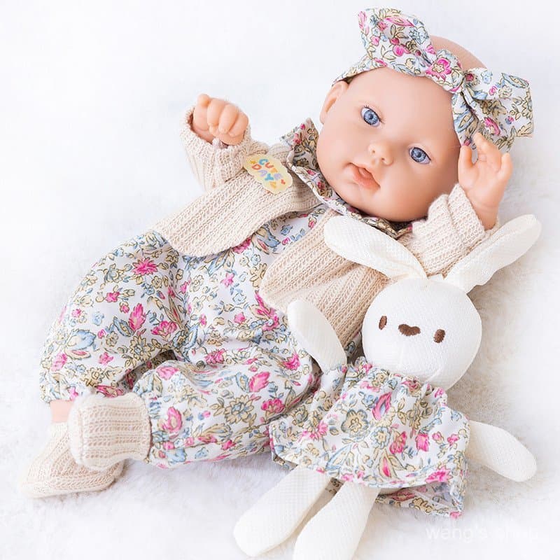 Boneca Reborn de 30CM, Boneca Bebê Realista de Vinil, Brinquedo Confortável Lavável