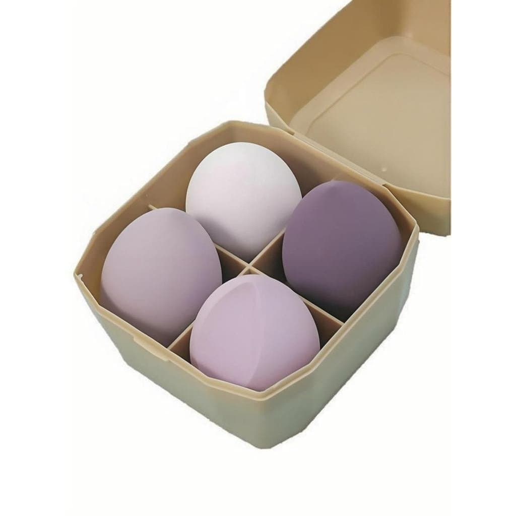 Conjunto de 4 Esponjas de Maquiagem, Perfeitas para Aplicação de Maquiagem, Base, Líquidos e Pó, Esponjas Multicoloridas