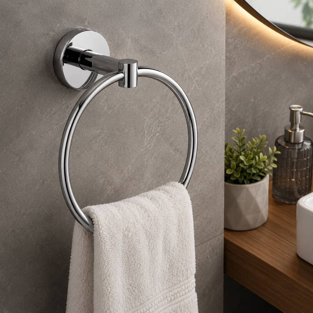 Suporte Toalheiro Banheiro Porta Toalha Argola Rosto Inox