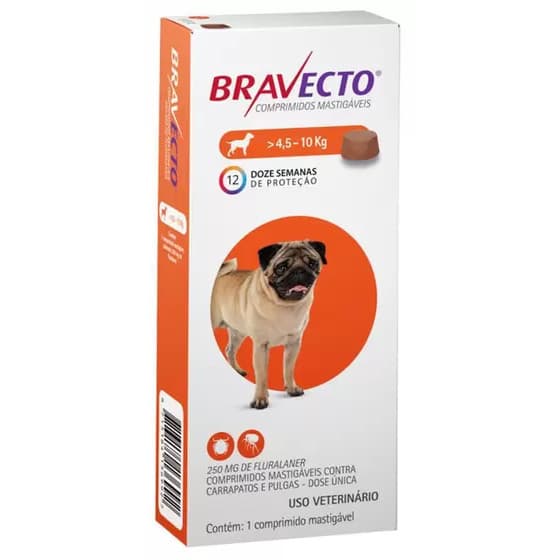 Bravecto Cães de  4,5 a 10kg - 250mg