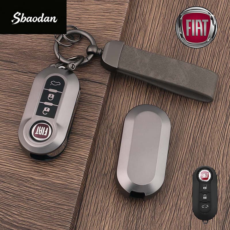 Capa para Chave de Carro com Chaveiro para FIAT, Compatível com PUNTO/PALIO/UNO/STRADA/SIENA/MOBI/Grand 500 02892 3524 Z