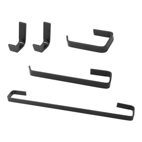 Kit Para Banheiro Acessórios Quadrado Luxo Preto 5 Peças