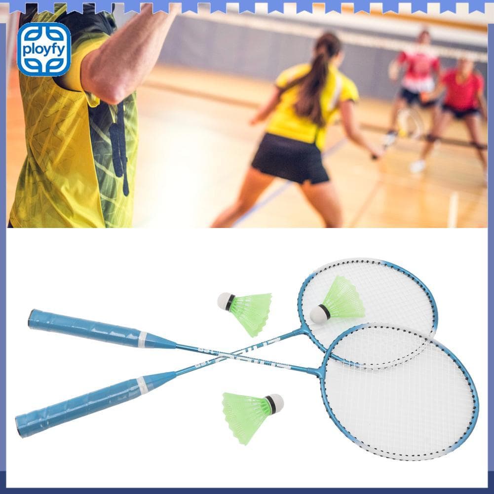 Ployfy Raquete de badminton Alomejor com cabeça em formato oval 2 peças raquetes de liga de ferro para adultos ou