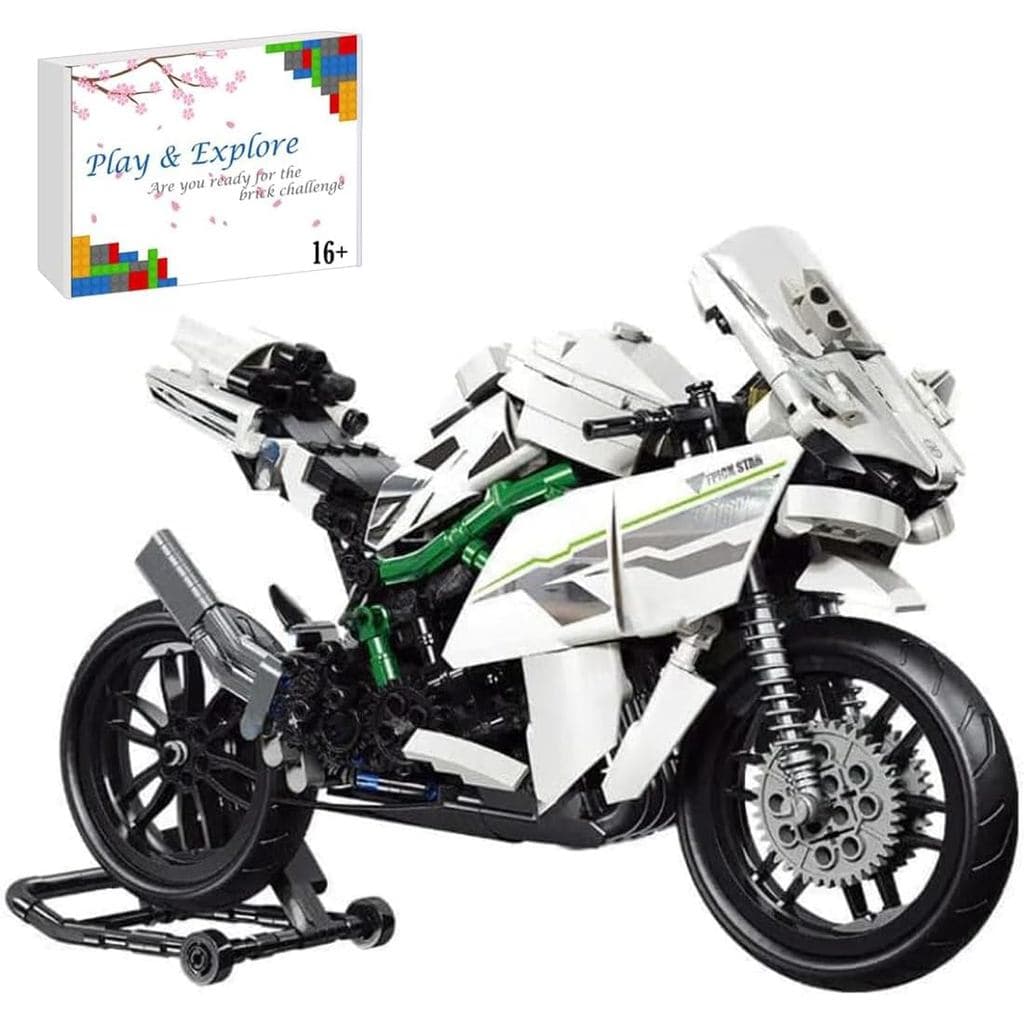 Kit de Montagem de Motocicleta FULHOLPE para Kawasaki H2 Superbike, Construa um Modelo de Motocicleta, Blocos de Montage