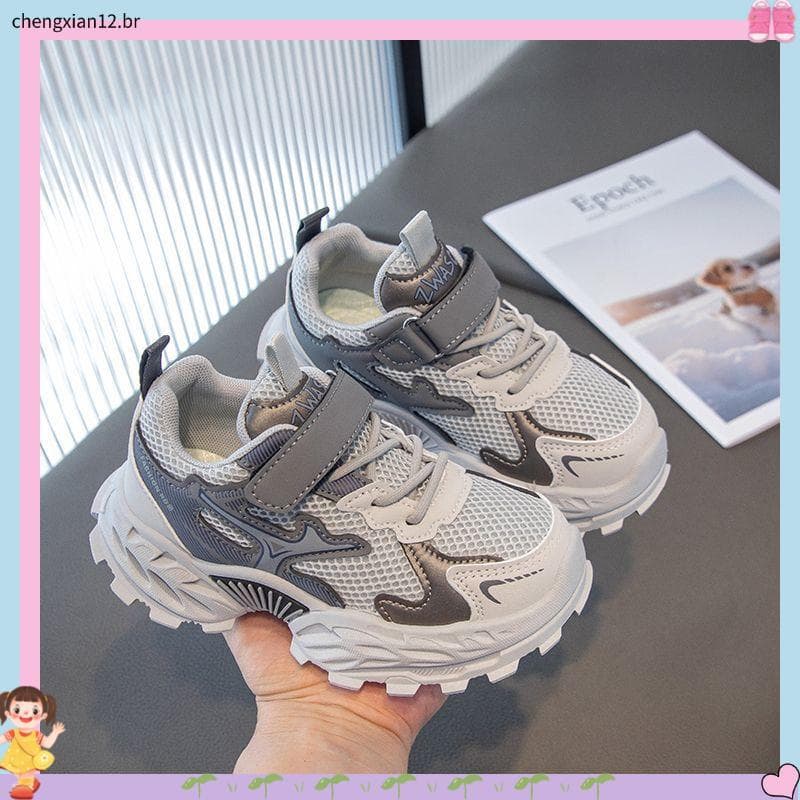 Meninos sapatos 2025 novo estilo primavera outono sapatos esportivos infantis primavera malha respirável meninas tênis d