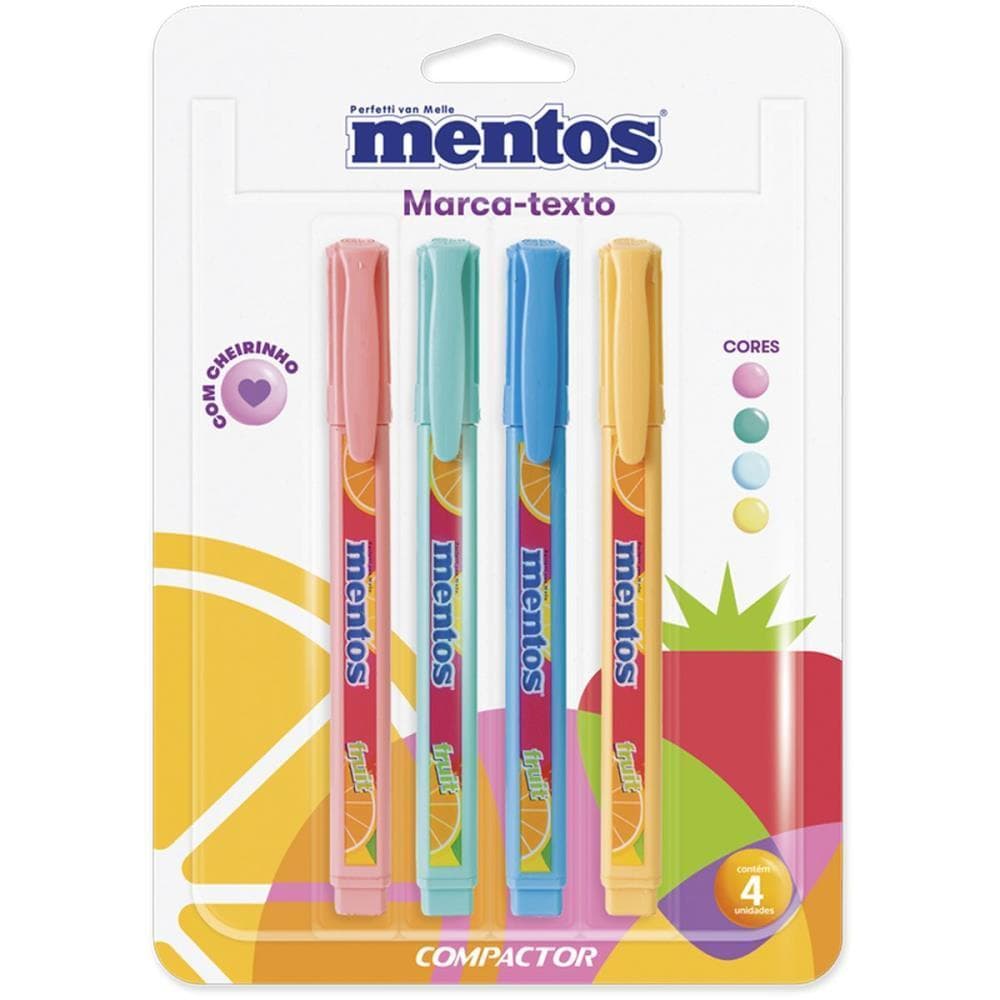 Caneta Marca Texto Destaq Mentos C/CHEIRO 4 Cores