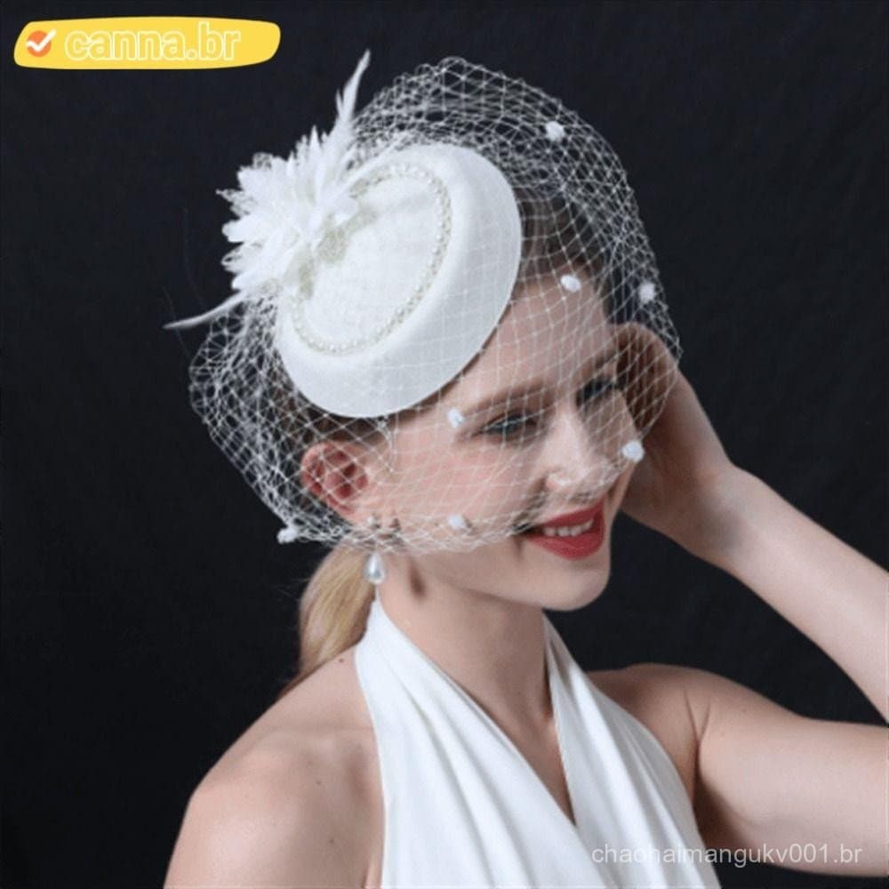 Chapéu De Noiva CANNA , Véu De Casamento De Malha Elegante Fascinators De Flores De Temperamento Vintage