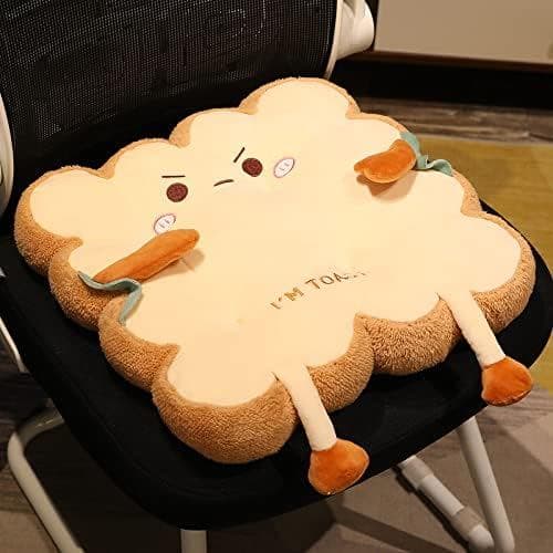 Almofada JOSON de 17,8 polegadas em formato de torrada, brinquedo de pelúcia Kawaii, almofada de pelúcia divertida em fo