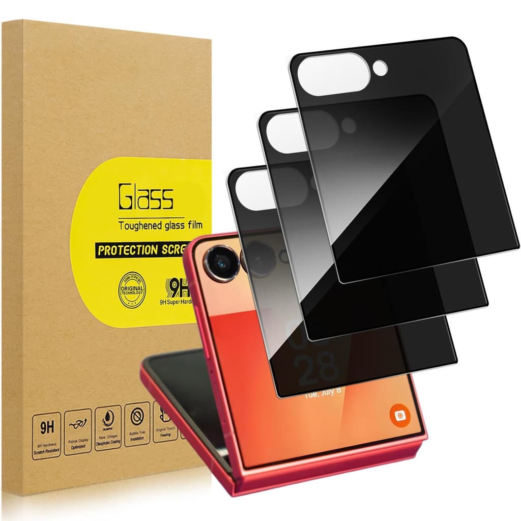 Pacote Com 3 Para Samsung Glaxy Z Flip 8/7 6 5 4 3 Protetor De Tela De Vidro Temperado De Privacidade 9H Capa Sem Bolhas