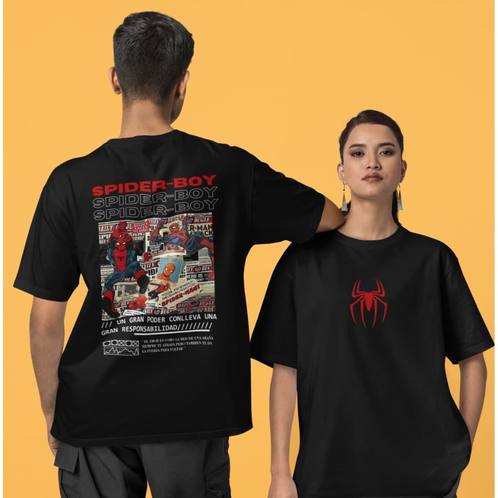 KIT CASAL Namorados 2 Camisetas  Aranha  - Spider BOY/GIRL Street 100% Algodão