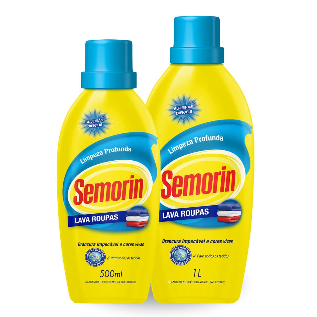 Lava Roupas Tradicional 500ml e 1L - Limpeza Profunda e Brancura Impecável