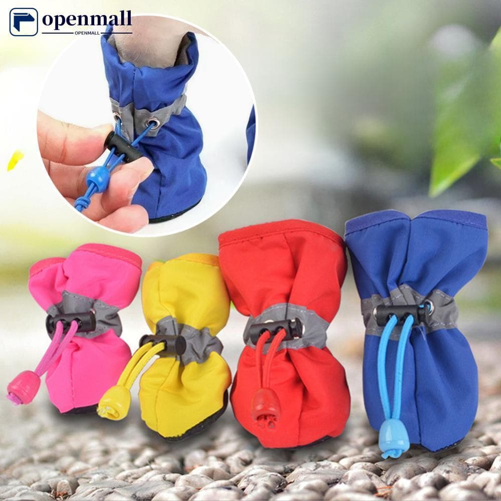 Nobleflyingomall 4 Unidades À Prova D'água Antiderrapante Sapatos Para Cães De Estimação Botas De Chuva E Neve Protetor