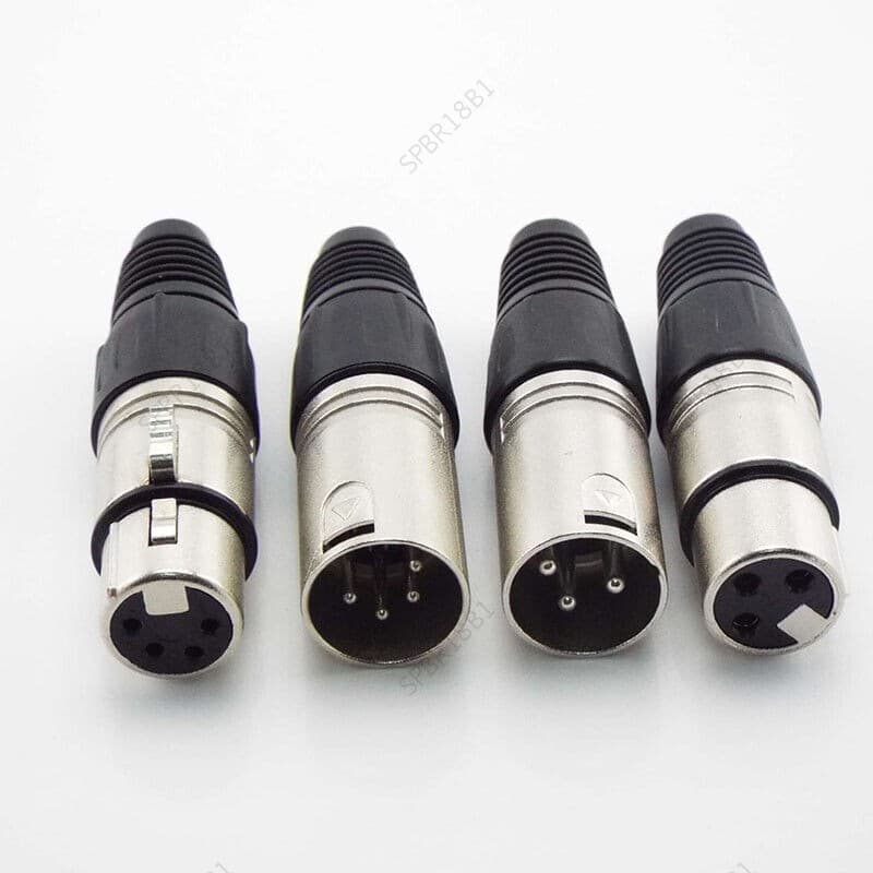 3Pin 4pin XLR Cabo De Áudio Conector MIC Macho Plug Fêmea Jack Profissional Para Microfone Fio Adaptador Alimentação BR1