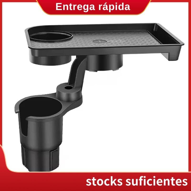 Bandeja Porta-Copos Universal Para Carro-360 ° Organizador Giratório Ajustável De Copo Duplo , De Comida Portátil Veícul