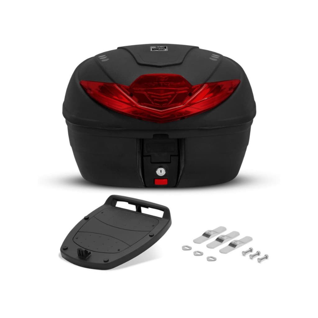 Baú Bauleto 35 litros com kit fixação Smart Box Pro Tork Original Com Placa e Kit Fixação