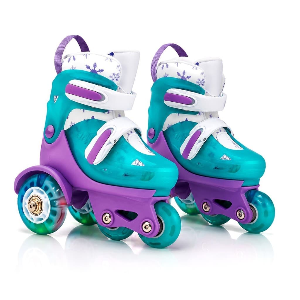 Patins Infantil Triline Com 4 Rodas Luminosas Tamanho Ajustável Suporta 50 Kg Para Iniciantes