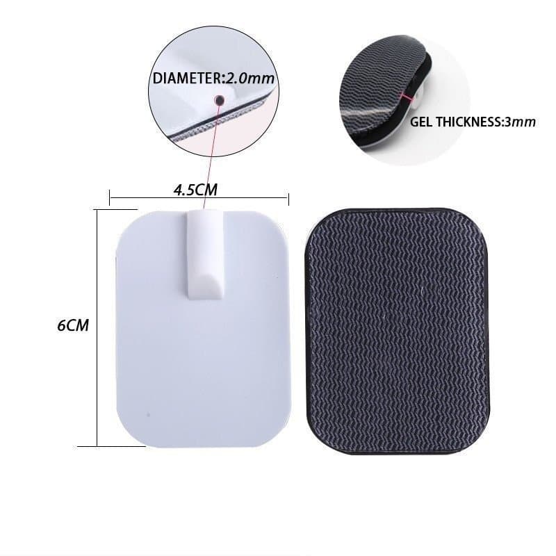 10/20/30 peças de conectores de eletrodo de silicone de 2mm, 6x4,5cm, usados para equipamentos de estimulação muscular