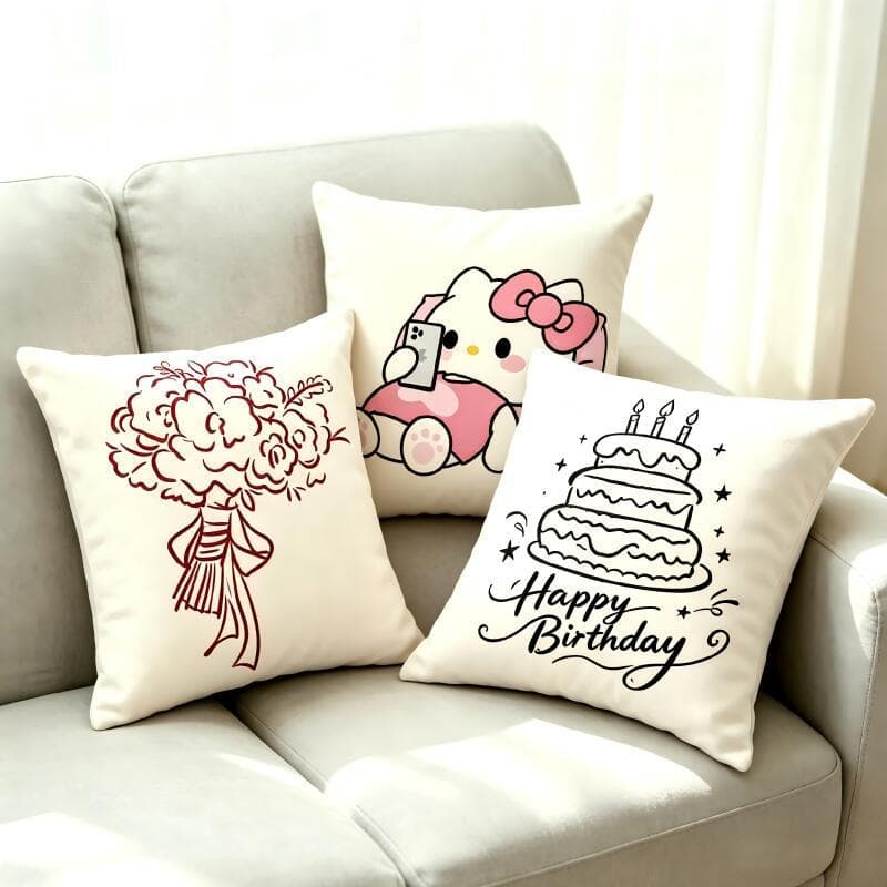 Almofada 45*45cm Decorativa Especial Turma Quadrinho Infantil (Lembrança presente aniversário)