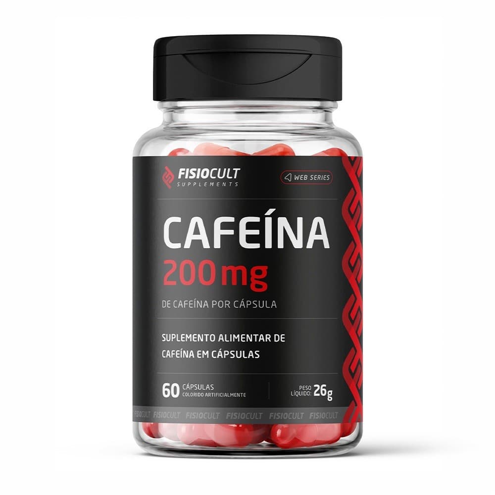 Cafeína Anidra 200mg 60 Caps Uso Adulto FisioCult Supplements
