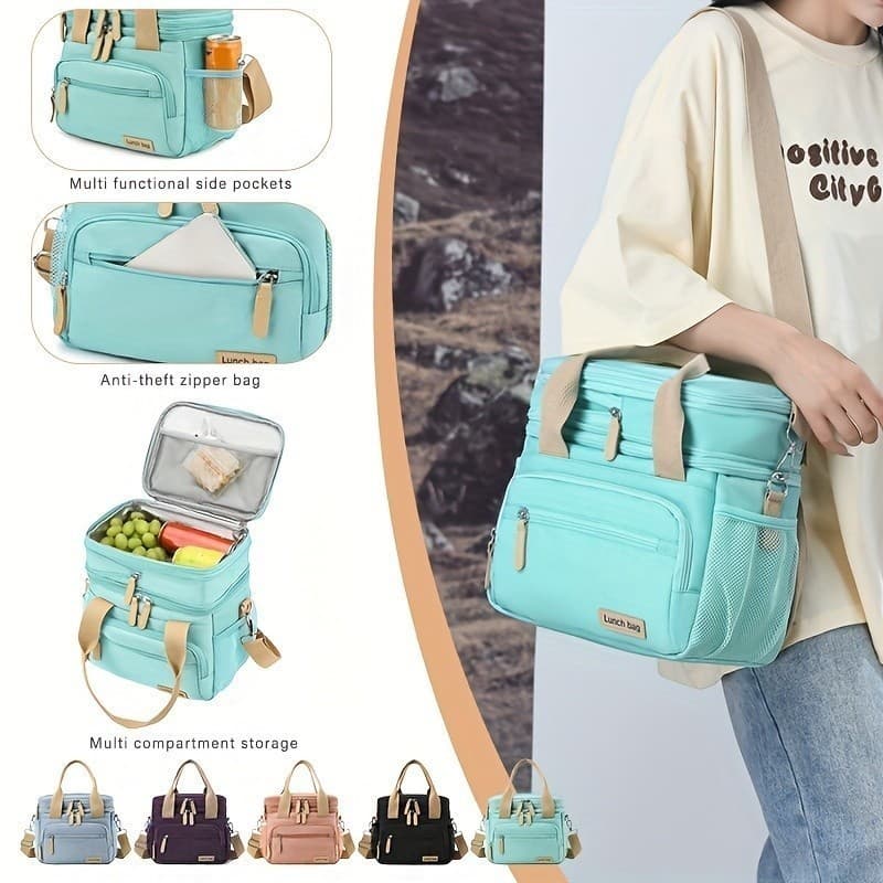 Bolsa Térmica Expansível Piquenique De Grande Capacidade Para Almoço - Multi-Compartimentos,Impermeável Tiko