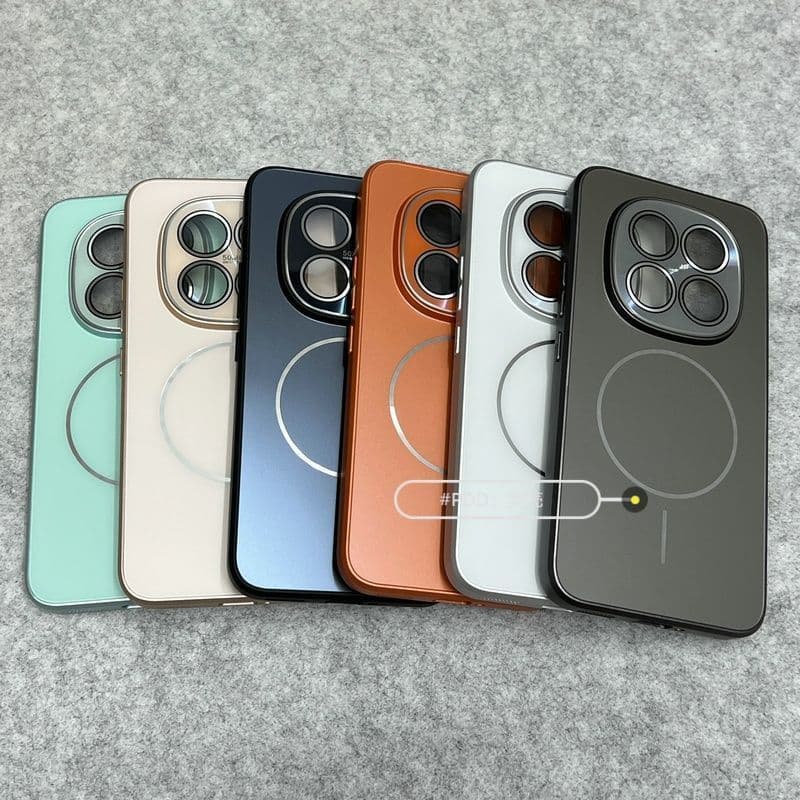 Capa para Redmi Note 15Pro com película de lente embutida, capa magnética colorida fosca e anti-queda.