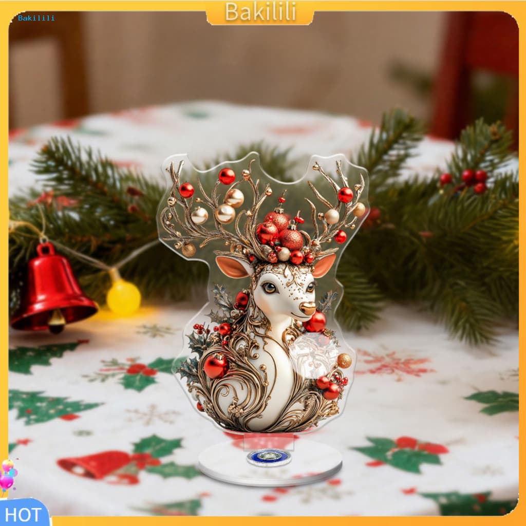 { Bakilili } Decoração De Mesa De Férias Decorações De Acrílico Duplo De Natal 360 Rotativo Ornamento Dupla Face Hd Uv I
