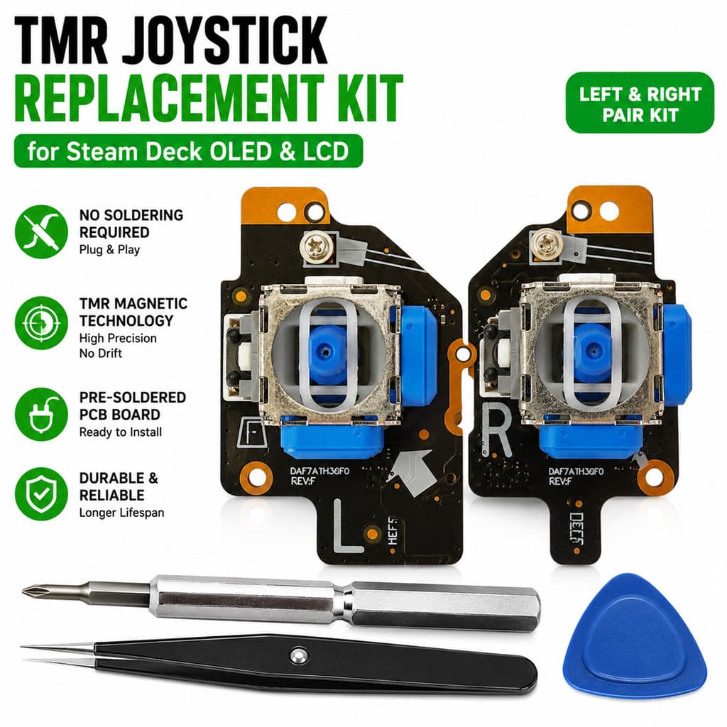 Kit De Substituição De Joystick TMR Para Steam Deck OLED E LCD , Módulos Analógicos Pré-Soldados Esquerdo Direito Com Pl