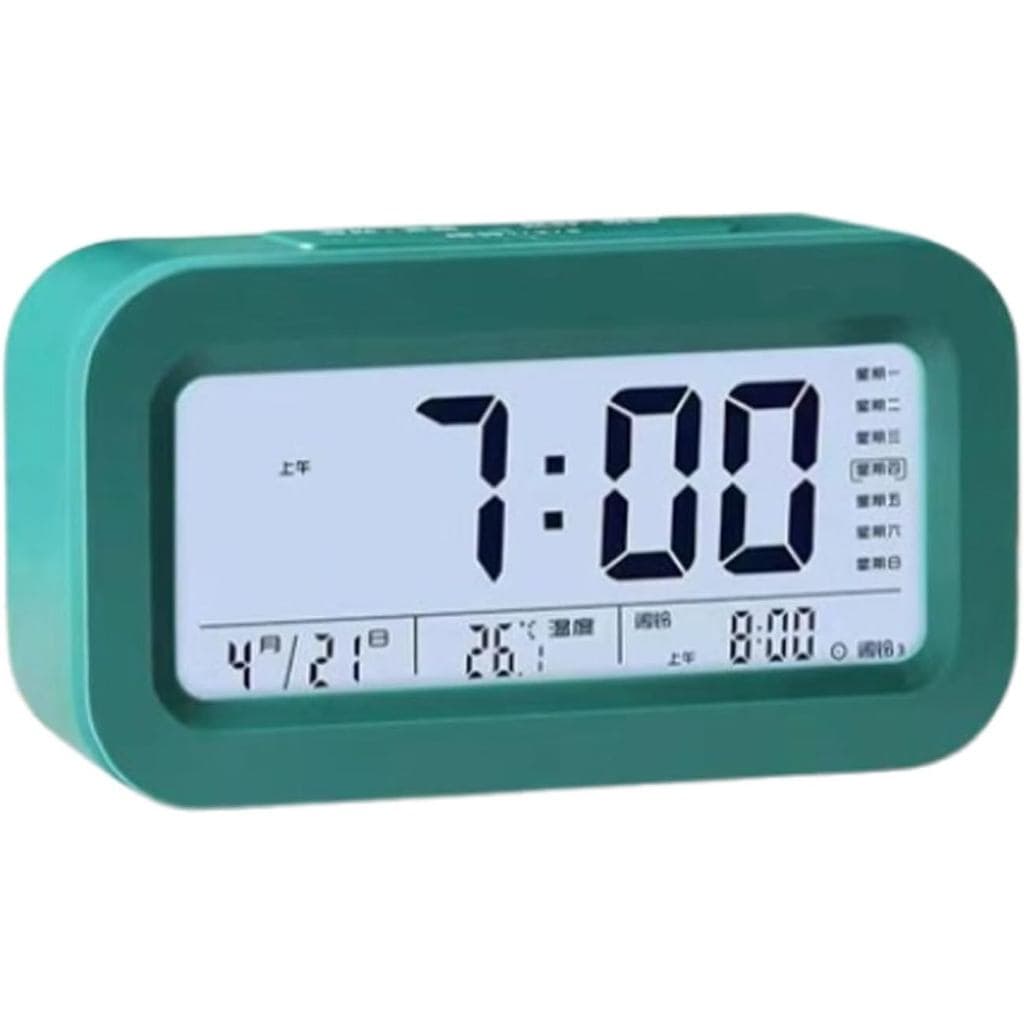 Relógio Despertador Digital com Luz de Fundo, Função Soneca, Silencioso, Calendário, Relógio Eletrônico de Mesa com Luz