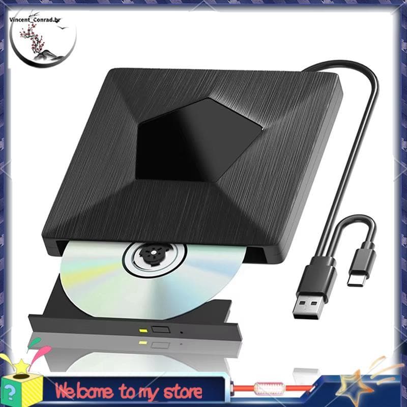 Gravador De Unidade Bluray Externo 3D Portátil Óptica Externa BD/CD/DVD Drive Player Para PC Laptop