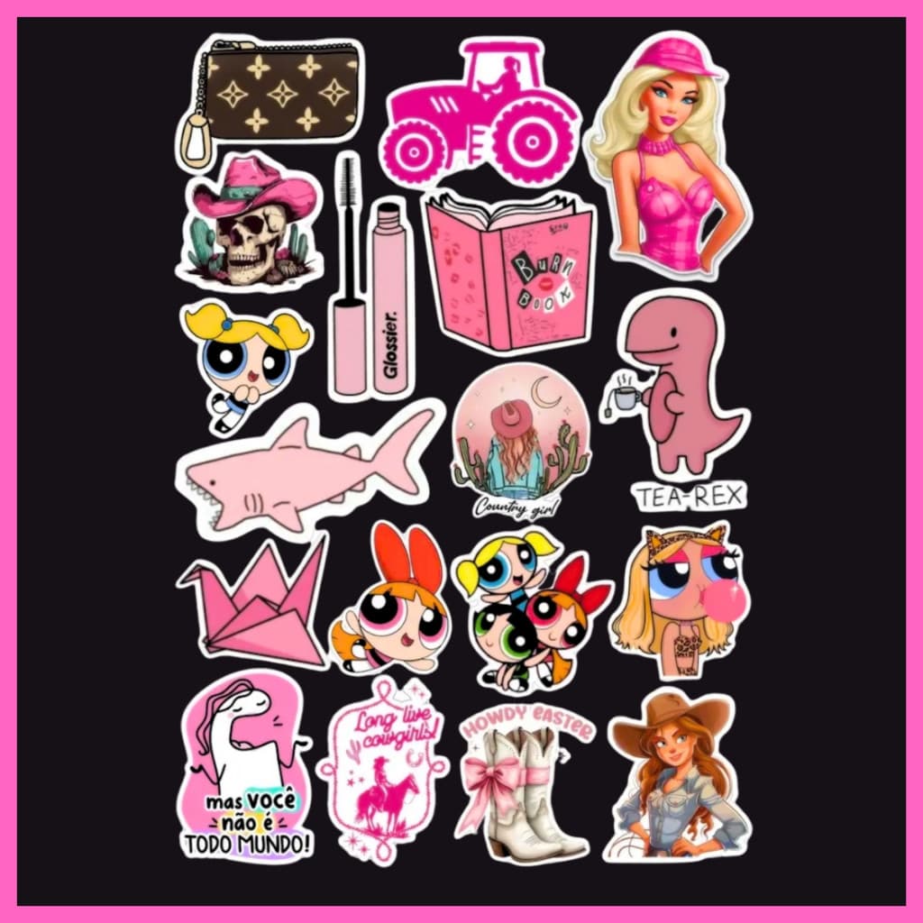 Kit Adesivos Agro Girls para Garrafa e Tereré com 2 Cartelas – Estilo Country Feminino em Vinil Loja3525