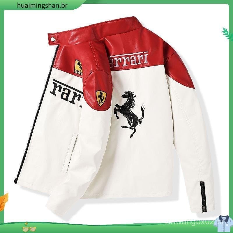 Jaqueta de motociclista para homens e mulheres, estilo outono-inverno, jaqueta de couro de alta qualidade.
