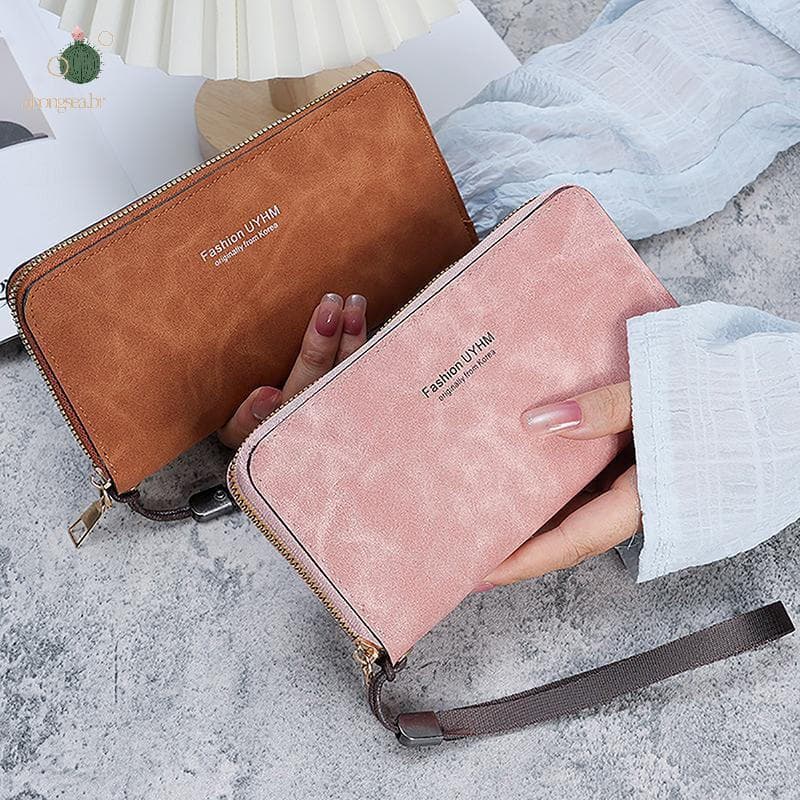 abongsea Senhoras Segurando Carteira Longa Bolsa Multi-Função Para Cartão Celular Mudança Senhora Agradável