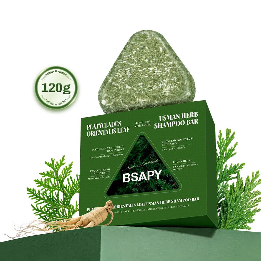 Barra de Shampoo Anti-Queda Bisapie – Contém ingredientes bloqueadores de DHT como Polygonum multiflorum, ginseng e tea