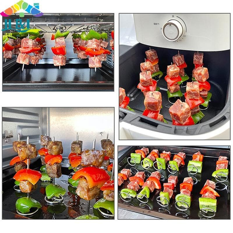 " H & L 10pcs Fritadeira De Ar Forno Grelha Vertical Espeto Acessórios Universais Agulha De Cozimento Especial De Aço In