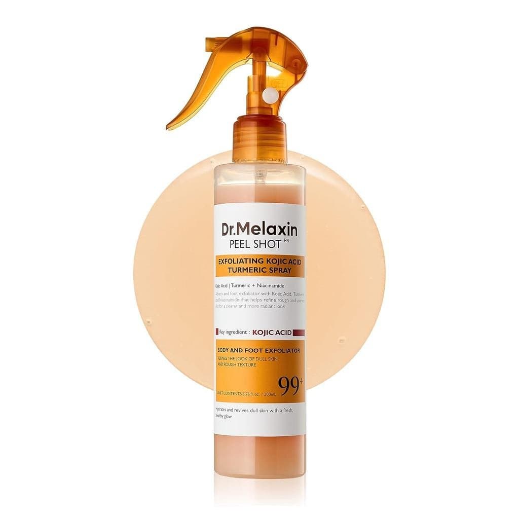 Dr.Melaxin Body Keratin Care Spray de Ácido Kójico e Cúrcuma, Solução Esfoliante Suave para Peeling, Cuidados com a Pele