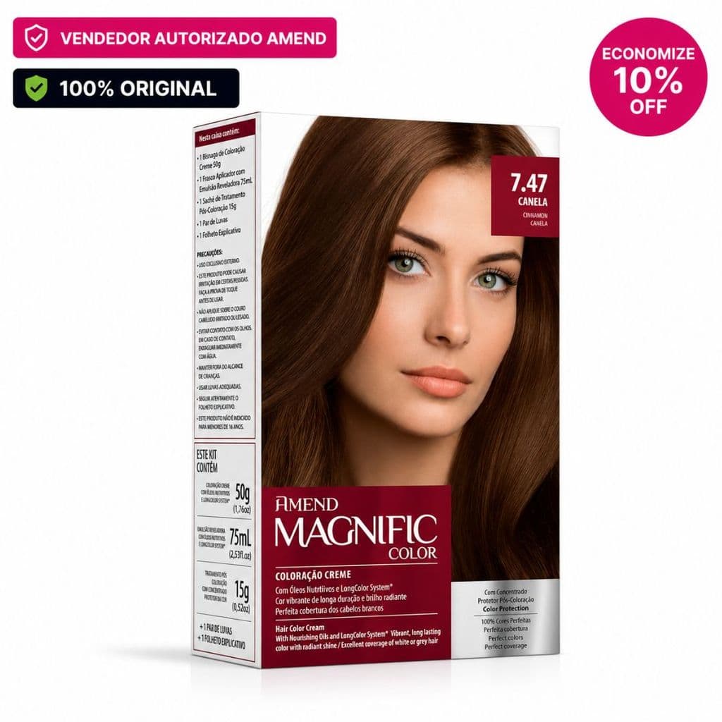 Coloração Magnific Amend Profissional Canela (7.47)