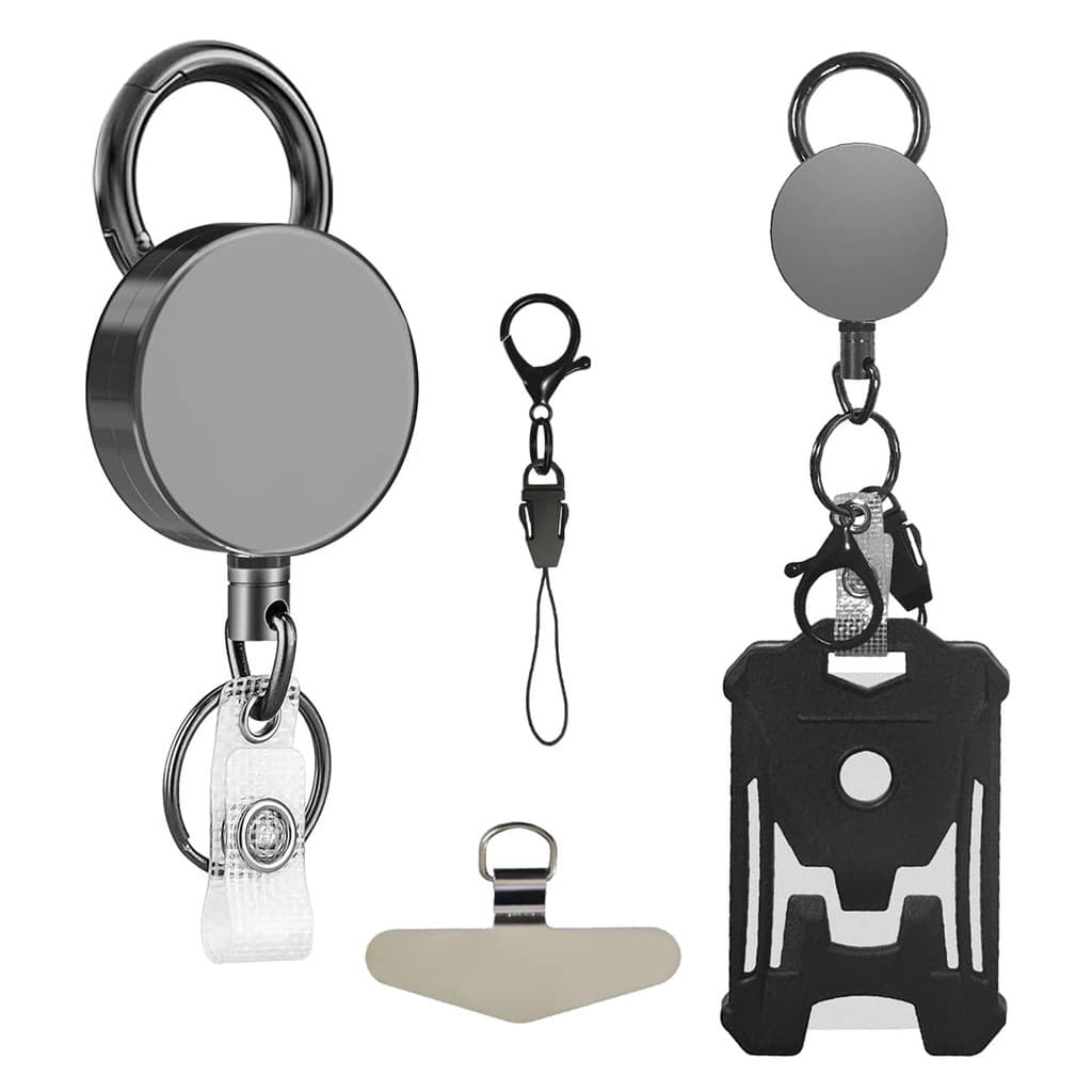 [Estoque pronto] Gun Black Heavy Metal Easy Pull Buckle com documento Fivela Conexão Corda Junta para celular Conjunto d