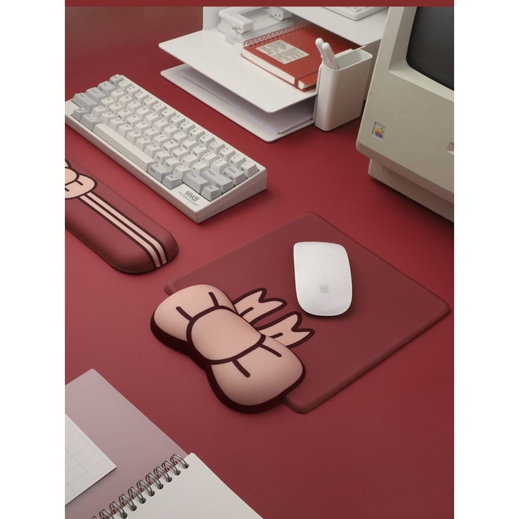 Mouse pad menina almofada de pulso bonito arco teclado de escritório descanso de mão pequena almofada de mesa Silicone m