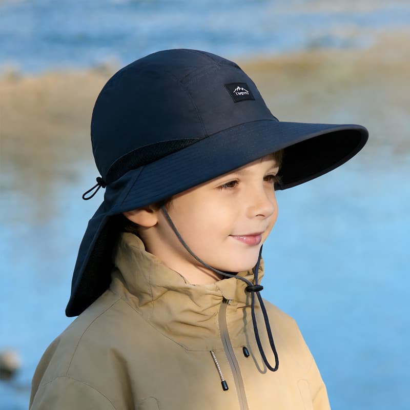 Chapéu de Sol Infantil de Poliéster Respirável para Viagens ao Ar Livre, Caminhadas na Praia, Pesca e Acampamento - Lavá