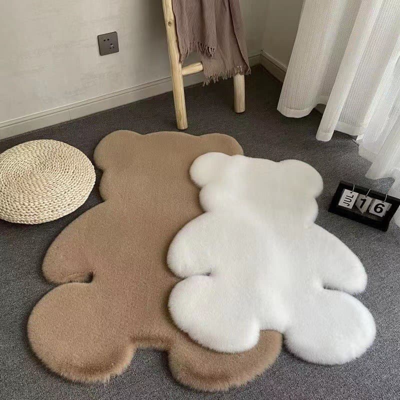 Tapete fofo em formato de urso de desenho animado, 45cm*60cm, tapete criativo para decoração de quarto infantil, tapete