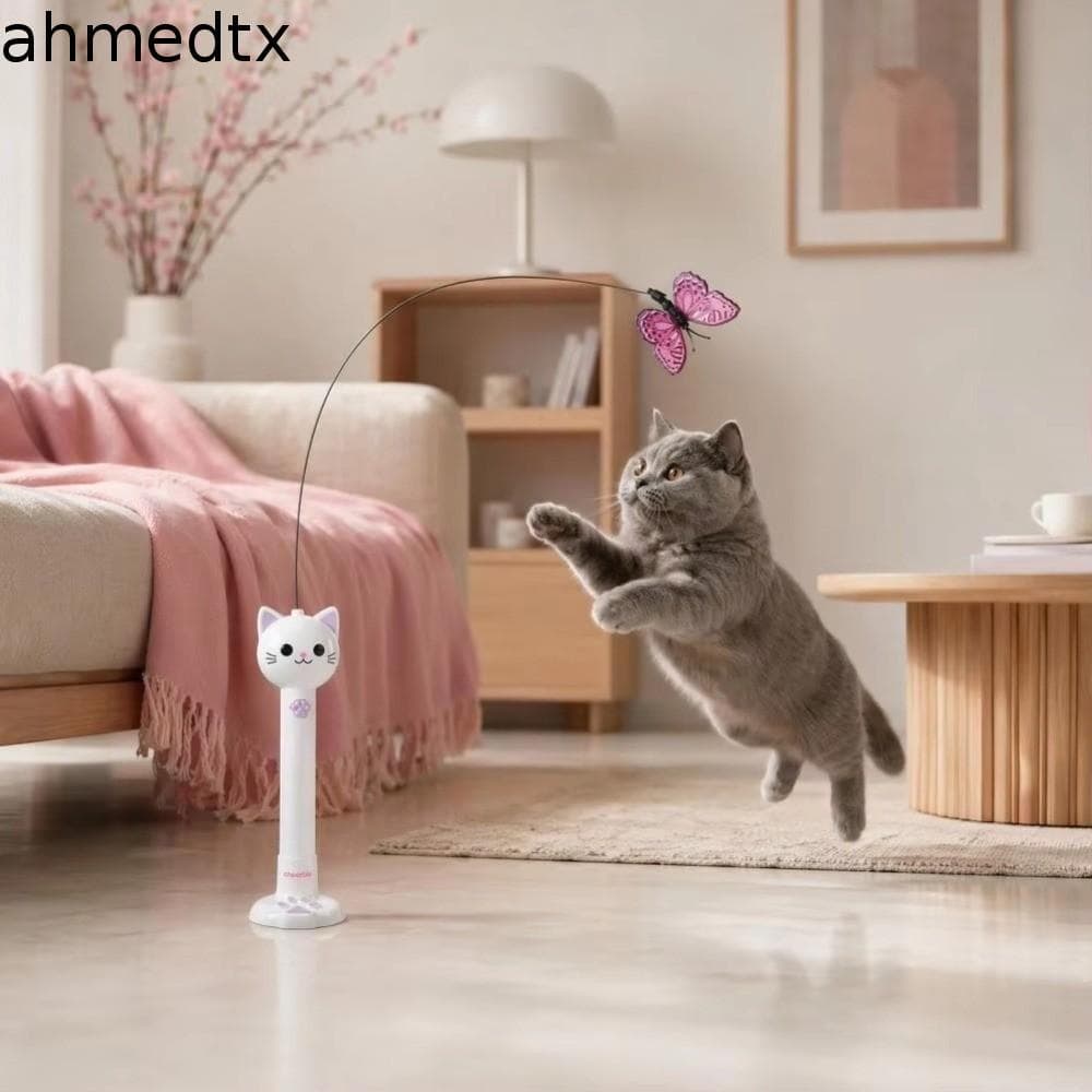Vara Provocadora De Gato AHMEDTXB , Varinha Felina Giratória , Teaser Automático Interativo Para Gatos , Mãos Das-Ventos