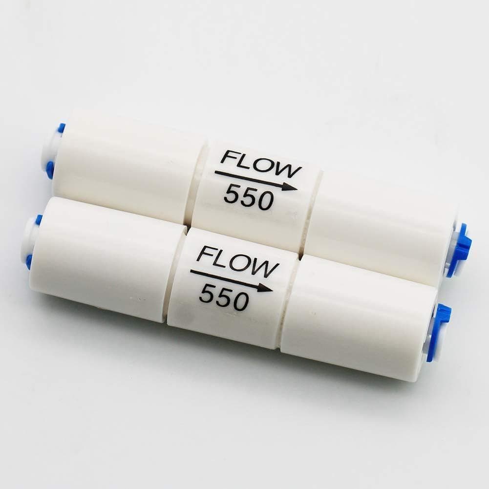 Limitador de Fluxo 550CC Conectores Rápidos de 1/4" Limitador de Fluxo para Purificadores de Água RO Sistemas de Osmose