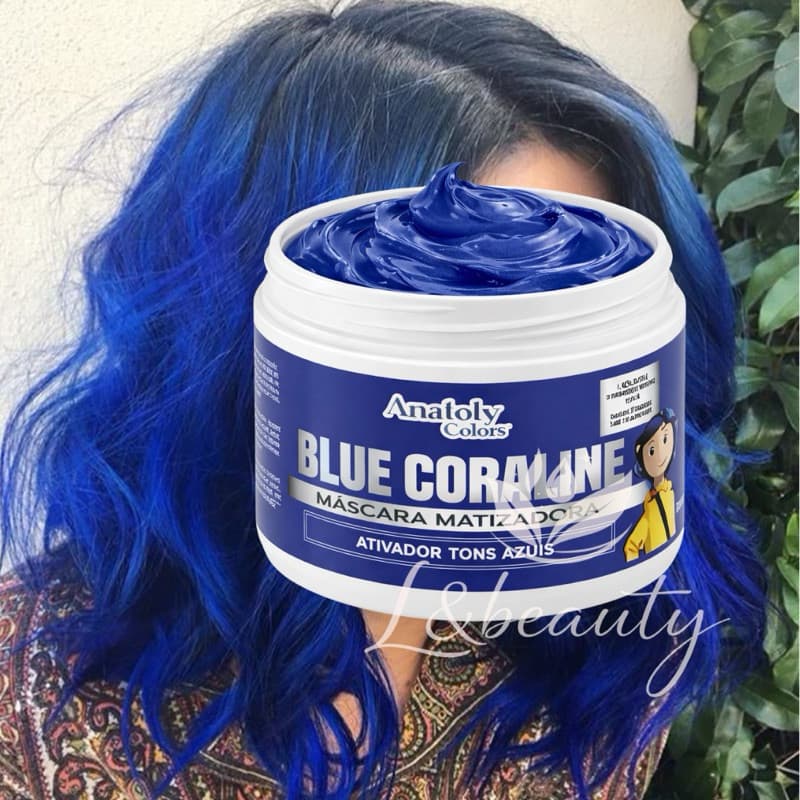 Máscara Capilar Tonalizante Azul Blue 300g Anatoly Colors Hidratante Cor Vibrante Sem Amônia