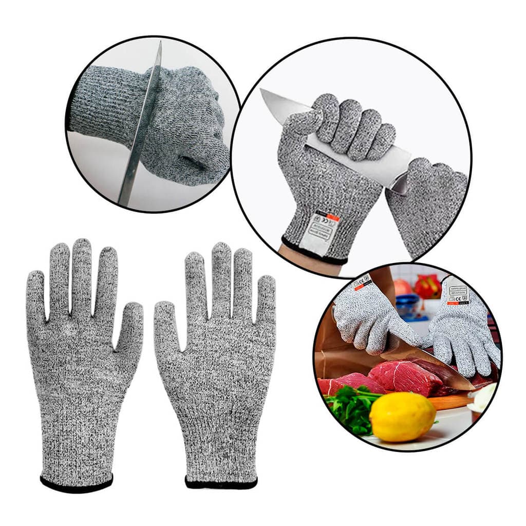 Par de Luvas de Proteção Anticorte Genérica Luva Anti Corte Malha Aço Açougueiro Inox Segurança Resistente Profissional