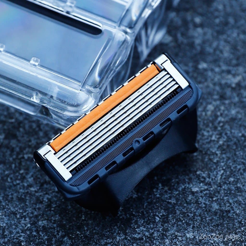 Barbeador Masculino Gifuli com Lâminas de Cinco Camadas, Cabeçotes Substituíveis, Barbeador Manual com Suporte Universal